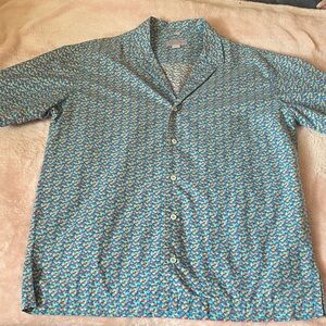 Thompson Multicolor Teal Floral Camp Shirt